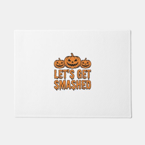 Funny Halloween Let’s Get Smashed Pumpkin Doormat
