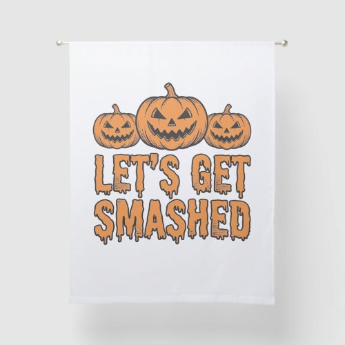 Funny Halloween Let’s Get Smashed Pumpkin Sheer Curtains