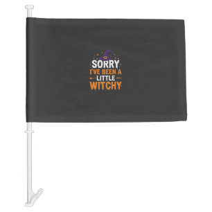 Funny Halloween Little Witchy Quote Design Car Flag