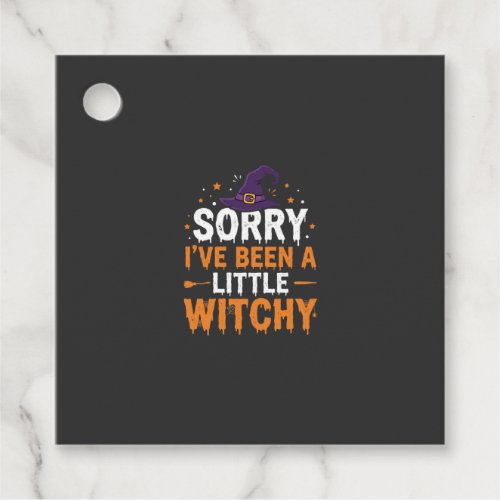 Funny Halloween Little Witchy Quote Design Favor Tags