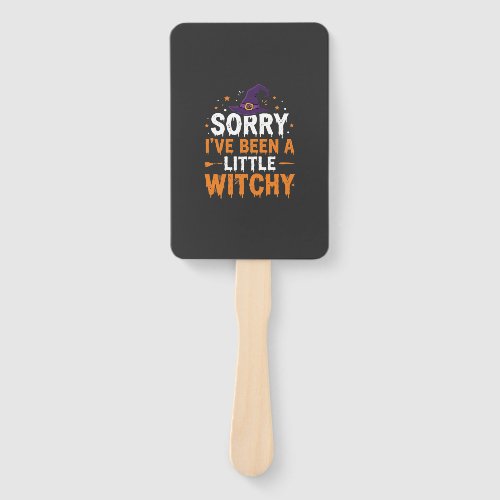 Funny Halloween Little Witchy Quote Design Hand Fan