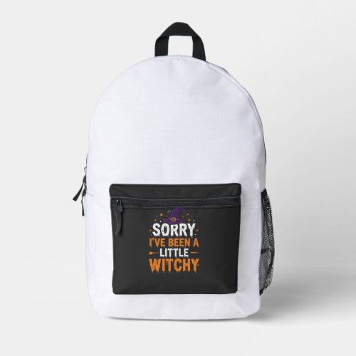 Funny Halloween Little Witchy Quote Design Printed Backpack