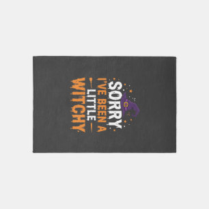 Funny Halloween Little Witchy Quote Design Rug