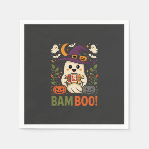 Funny Halloween Mahjong Bam Boo Ghost Spooky Napkins