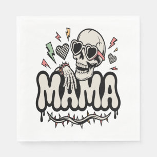 Funny Halloween Mama Cool Skull Napkins