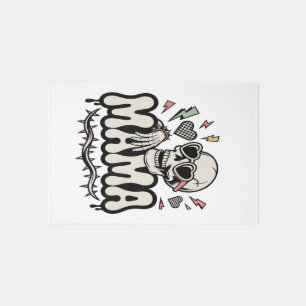 Funny Halloween Mama Cool Skull Rug