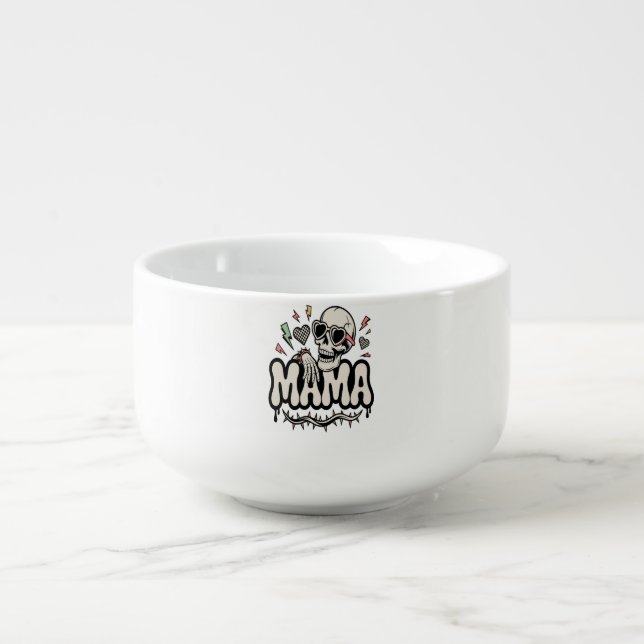 Funny Halloween Mama Cool Skull Soup Mug (Front)