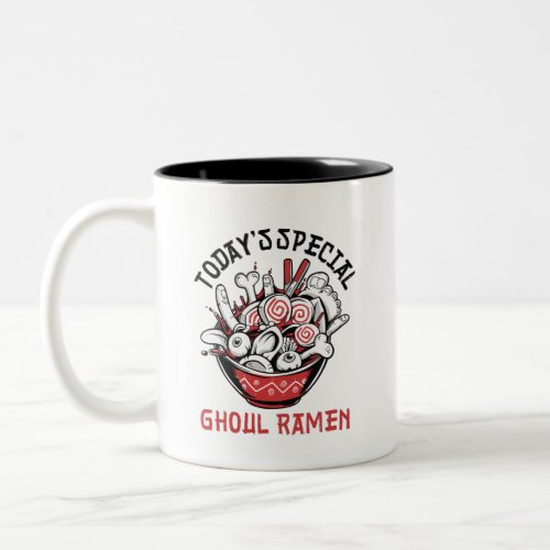 Funny Halloween Menu Ghoul Ramen Two_Tone Coffee Mug