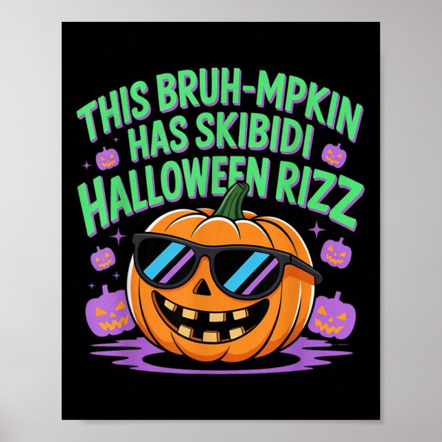 Funny Halloween Middle School Slang Halloween Rizz Poster (Front)