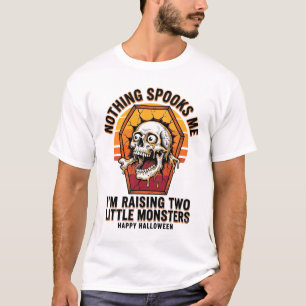 Funny Halloween Mom Shirt for Parents of Two Wild 