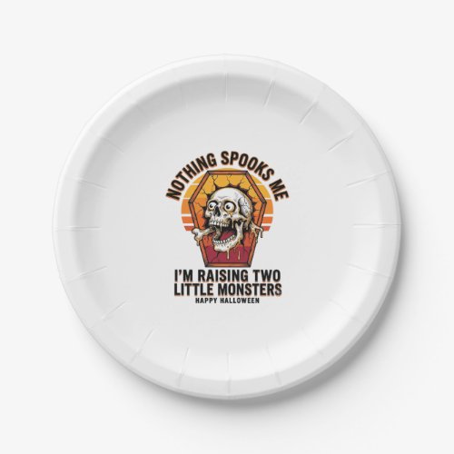 Funny Halloween Mom Shirt for Parents of Two Wild Paper Plates