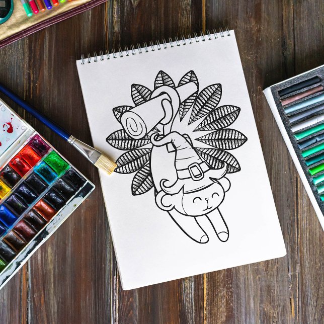 Funny Halloween Monkey Coloring Page Poster (Creator Uploaded)