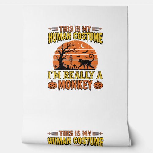 Funny Halloween Monkey Human Costume Shirt Design_ Wallpaper