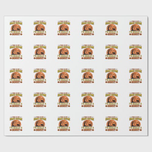Funny Halloween Monkey Human Costume Shirt Design_ Wrapping Paper