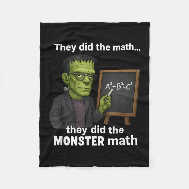 Funny Halloween Monster Math Pun, Teacher Humor  Fleece Blanket (Front)