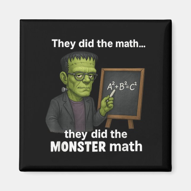 Funny Halloween Monster Math Pun, Teacher Humor  Magnet (Front)