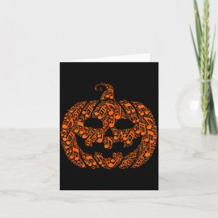 Funny Halloween Music Note Musician Jack O Lantern Card
