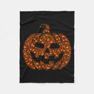 Funny Halloween Music Note Musician Jack O Lantern Fleece Blanket