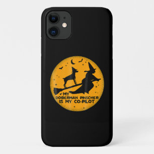 Funny Halloween My Doberman Pinscher Ís Co-pilot iPhone 11 Case