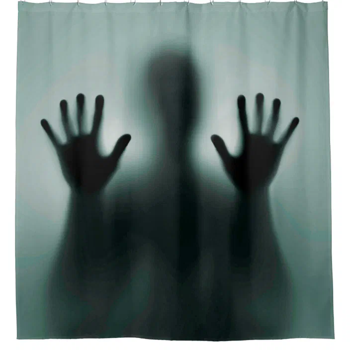 Funny Mysterious Scary Man, Silhouette Shower Curtain