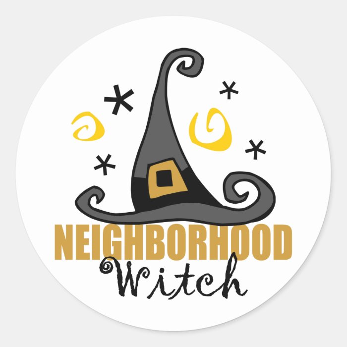 Funny Halloween Neighborhood Witch Stickers