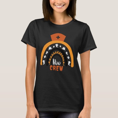 funny halloween nurse boo boo crew ghost nurse T_Shirt