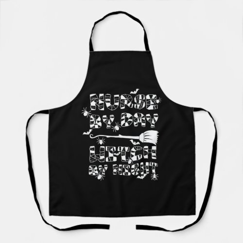 Funny Halloween Nurse By Day Witch By Night 4 Apron
