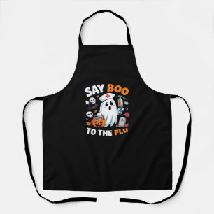 Funny Halloween Nurse Ghost T-Shirt – “Say Boo to Apron