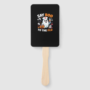 Funny Halloween Nurse Ghost T-Shirt � �Say Boo to Hand Fan