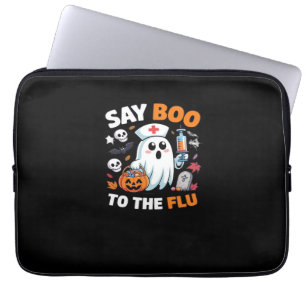 Funny Halloween Nurse Ghost T-Shirt – “Say Boo to Laptop Sleeve