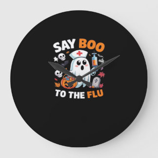 Funny Halloween Nurse Ghost T-Shirt – “Say Boo to Large Clock