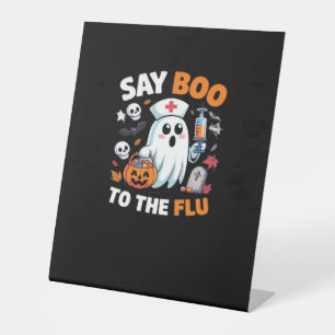 Funny Halloween Nurse Ghost T-Shirt – “Say Boo to Pedestal Sign