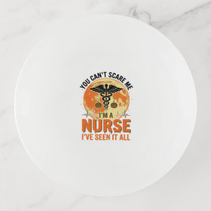 Funny Halloween Nurse Vintage Medical Design_1 Trinket Tray