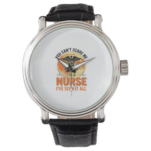 Funny Halloween Nurse Vintage Medical Design_1 Watch