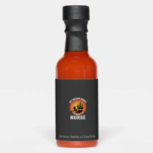 Funny Halloween Nurse Witch Broom Costume Graphic Hot Sauces
