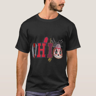 Funny Halloween Ohio State Skull Pumpkin T-Shirt