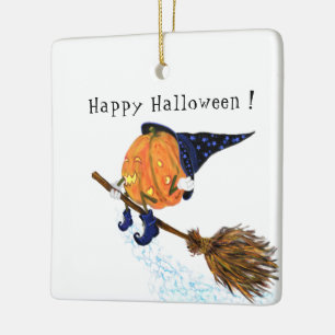 Funny Halloween Ornament Witch Pumpkin