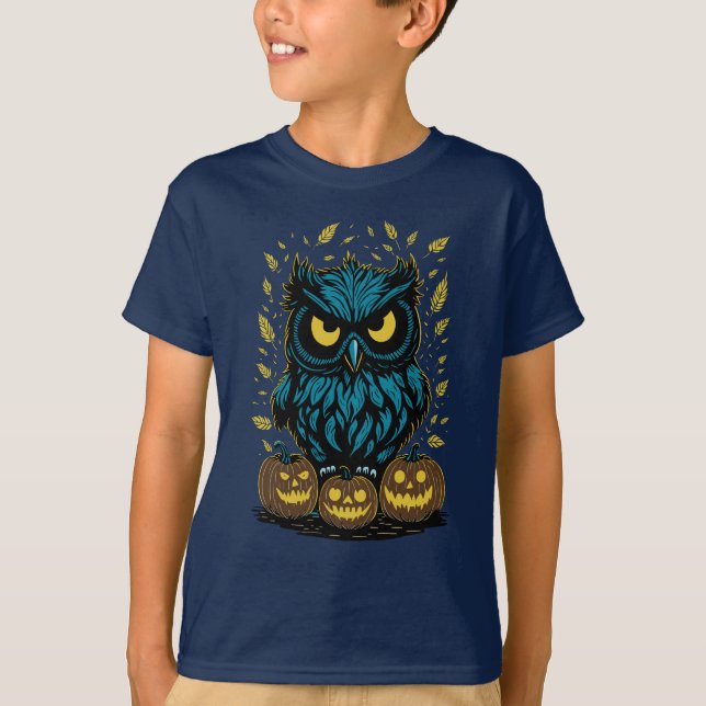 Funny Halloween Owl T-Shirt (Front)
