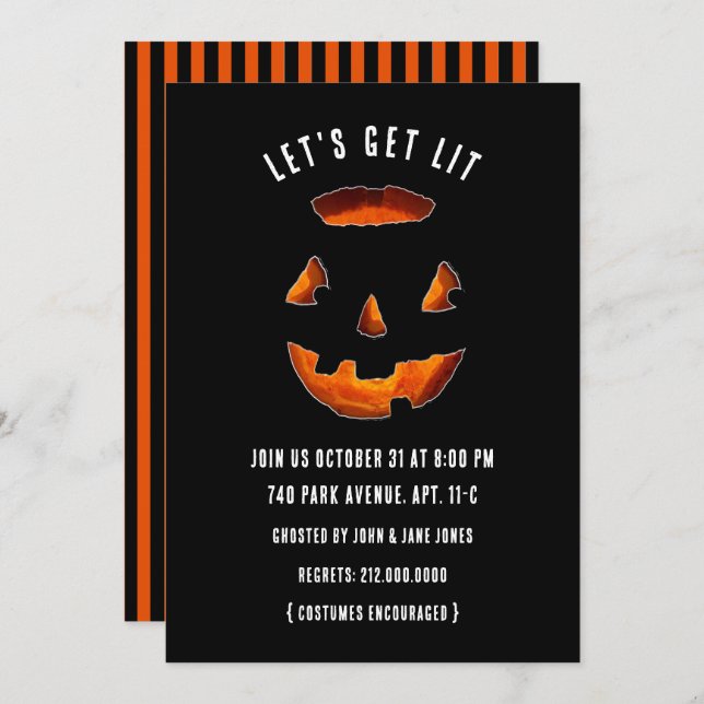 Funny Halloween Party Invitations (Front/Back)
