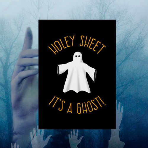 Funny Halloween Party Poster _ Holey Sheet Ghost