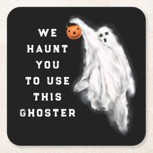 Funny Halloween Party Square Paper Coaster