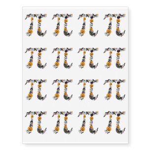Funny Halloween Pi Math Symbol Temporary Tattoos