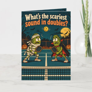 Funny Halloween Pickleball Doubles Card