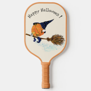 Funny Halloween Pickleball Paddle Witch Pumpkin