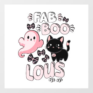 Funny Halloween Pink Ghost Spooktacular Cat Fab BO Wall Decal