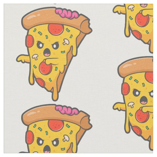 funny halloween pizza monster zombie fabric