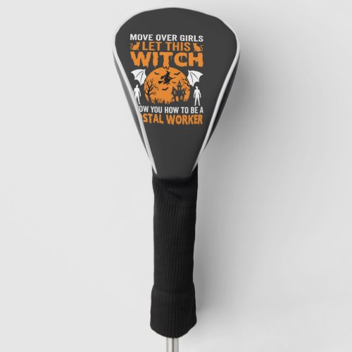 Funny Halloween Postal Worker Witch Cat Graphic Golf Head Cover