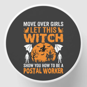 Funny Halloween Postal Worker Witch Cat Graphic Mini Candle Favors