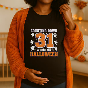 Funny Halloween Pregnancy Tee; 31 Weeks Countdown T-Shirt