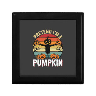 Funny Halloween Pretend Im a Pumpkin Retro Design Gift Box